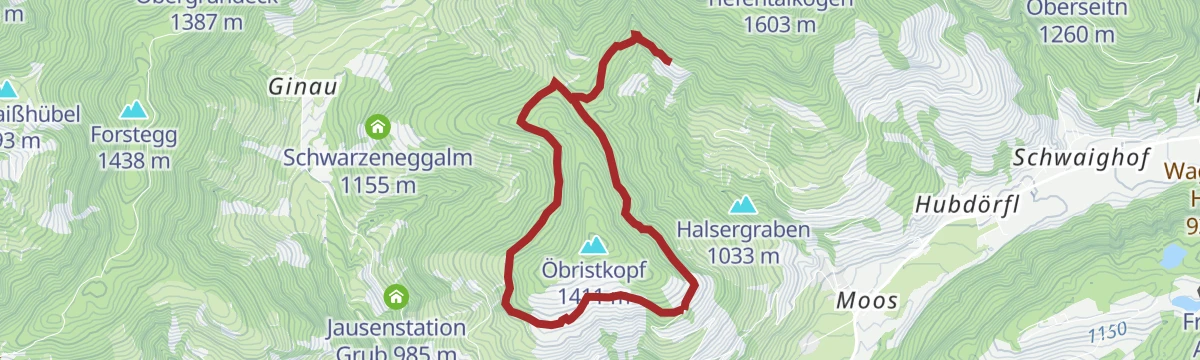 Route map: (E-)Bike & Hike Regenerationsmomente rund um das Öbristköpfl